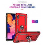 Wholesale Samsung Galaxy A10 Tech Armor Ring Grip Case with Metal Plate (Red)